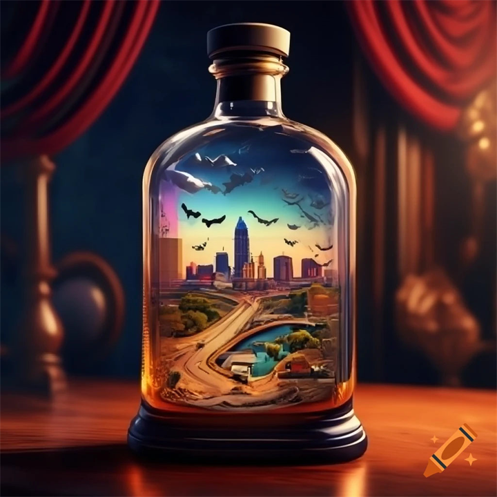 Art Pictures of Austin Capitol Building in A Bottle COLLECTION