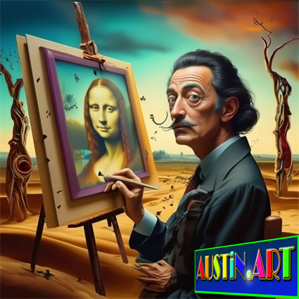 Salvador Dali Painting La Monalisa
Digital Art Created By Artist DAPACU
Art Pictures By Austin.Art And Arte.Art
