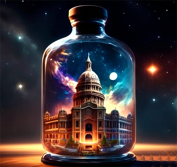 Austin Capitol Building in A Bottle Collection
Digitarl Art By Multidimensional Artist DAPACU
Art Exhibition in Austin Texas With Austin Capitol