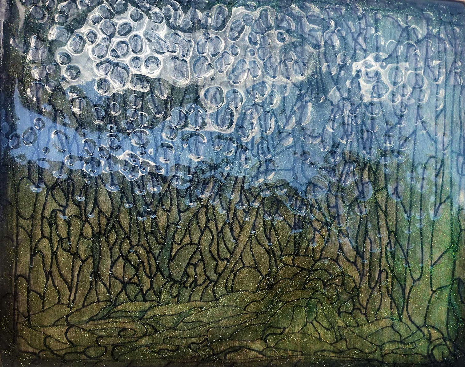 Title: "Chrysalis" 
Back of Live Painting
Creates The Dilemma
Painting Masterpiece
Whole Painting,